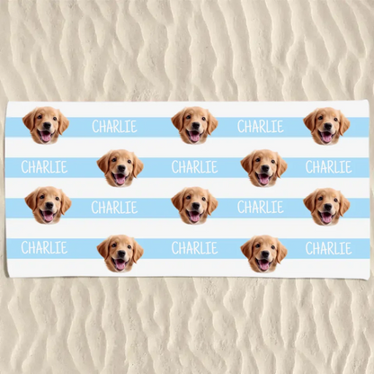 Summer Days and Pet Cuddles - Dog & Cat Print Personalized Beach Towel