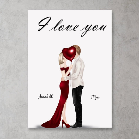 Couple kissing - Personalised poster