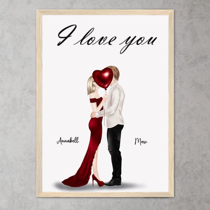 Couple kissing - Personalised poster