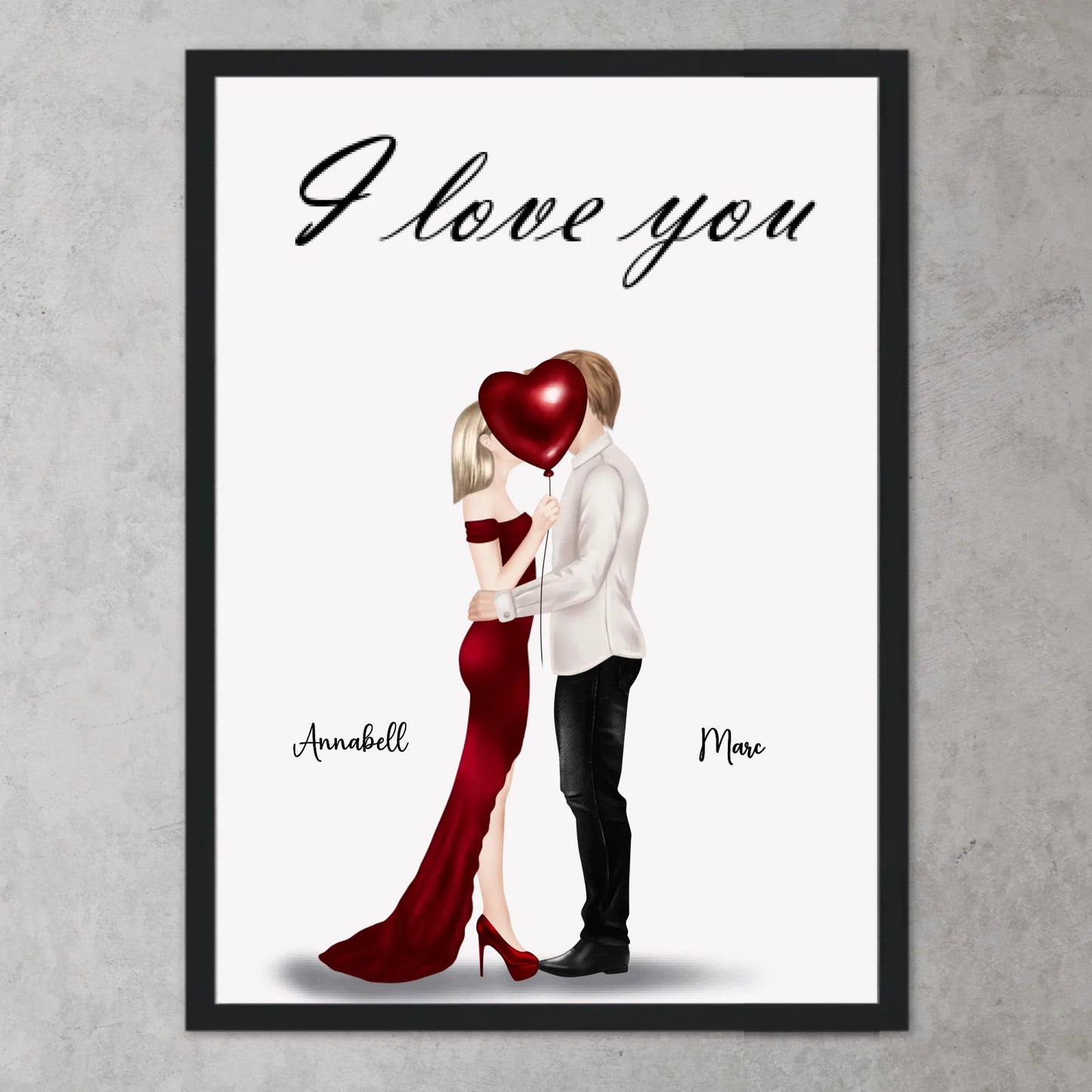 Couple kissing - Personalised poster