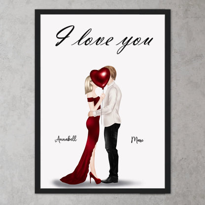 Couple kissing - Personalised poster