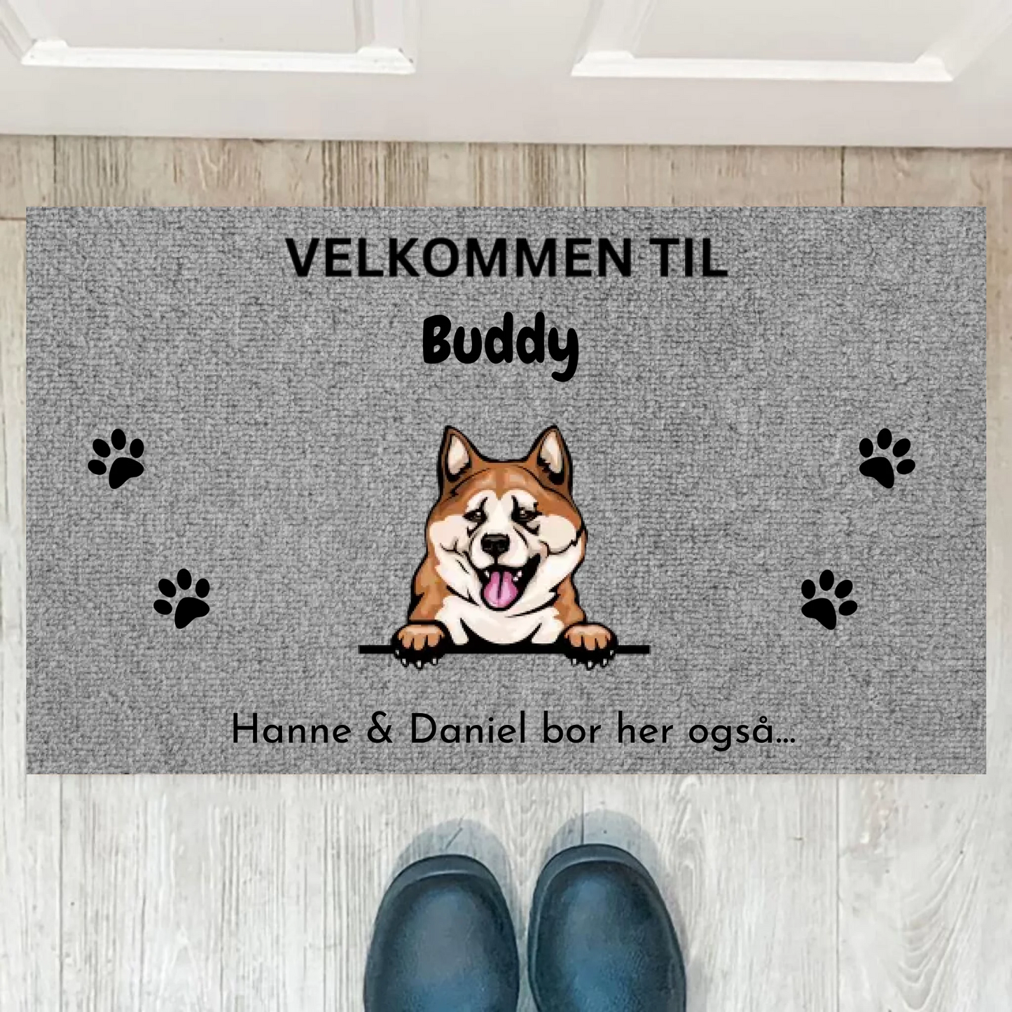 Skreddersydd dørmatte for kjæledyr